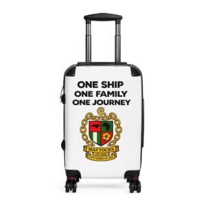 Personalized Family Crest Suitcase – "One Ship One Family One Journey" Travel Luggage