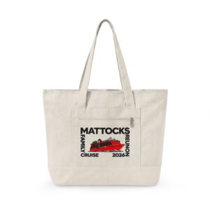 Canvas Tote Bag — Custom ‘Mattocks’ Cruise & Family Crest Design (Zippered)