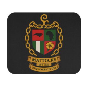 Mattocks Family Crest Mouse Pad — Custom Coat of Arms Desk Mat