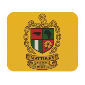 Mattocks Family Crest Mouse Pad — Personalized Coat of Arms Desk Mat
