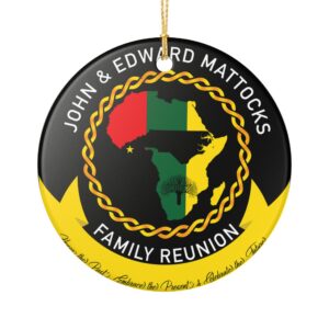 Family Reunion Ornament — Personalized John & Ed  Mattocks Heritage Ceramic Ornament