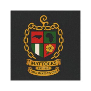 Mattocks Family Crest Car Magnet — "Love Makes Us One" Emblem