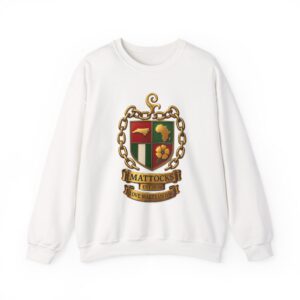 Crewneck Sweatshirt with Mattocks Family Crest — Heritage Coat of Arms Pullover