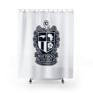 Mattocks Family Crest Shower Curtain – Custom Heritage Coat of Arms Bathroom Decor