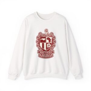 Family Crest Crewneck Sweatshirt – Custom 'Mattocks' Coat of Arms Design