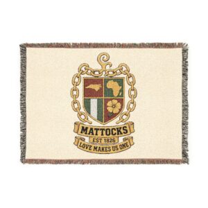 Mattocks Family Crest Woven Blanket/Throw